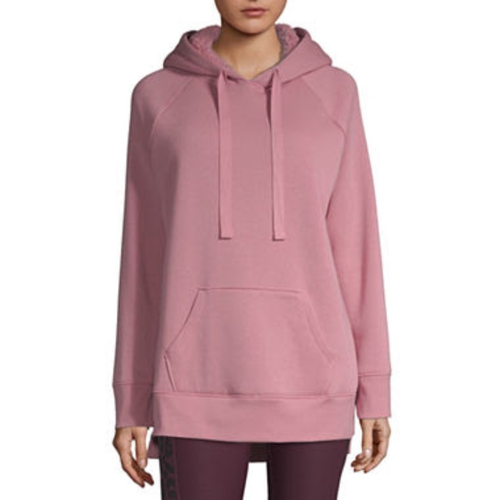 5/$25 PINK SHERPA LINED TUNIC HOODIE